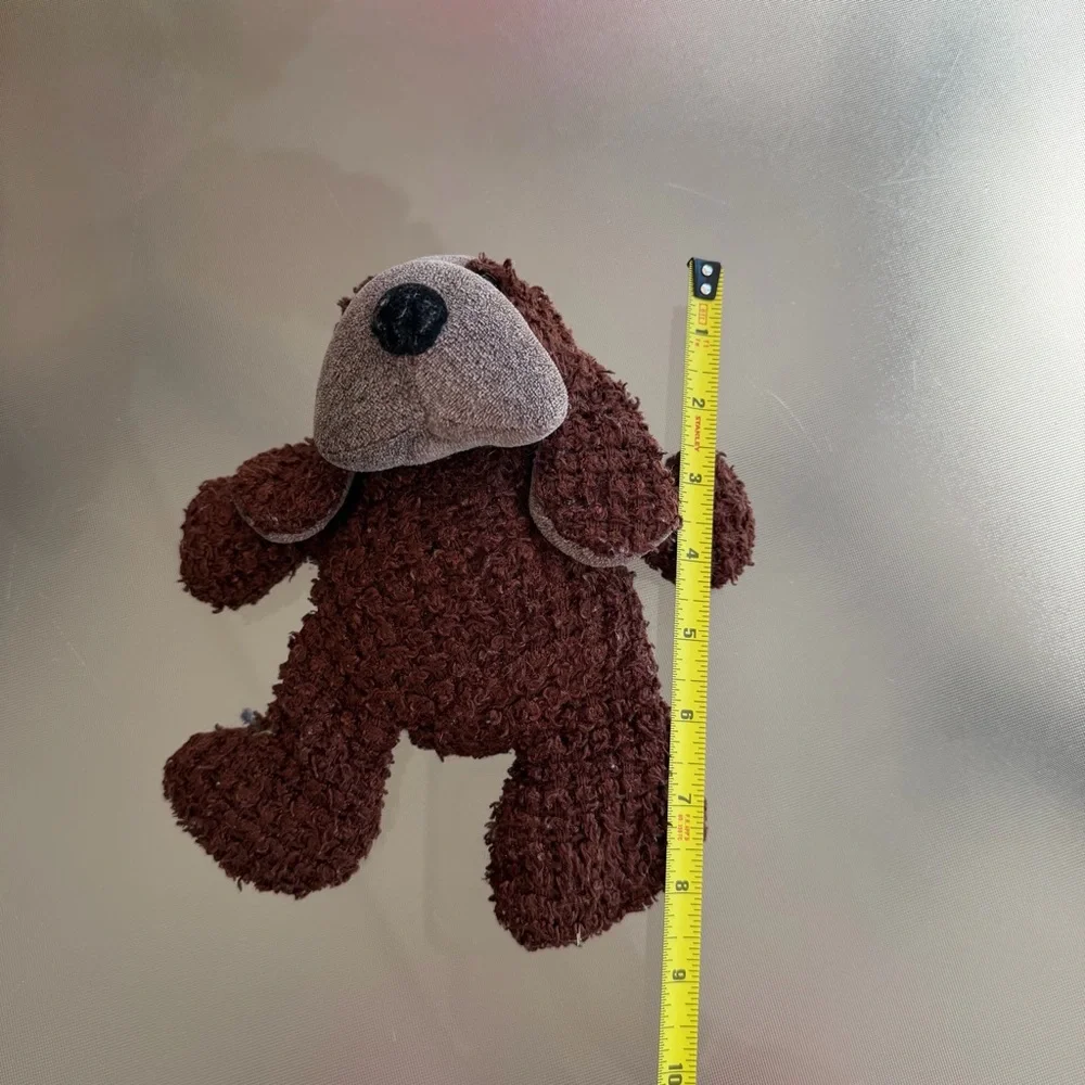 Russ Berrie‎ FLATFOOT Brown Grey Puppy Dog Plush Stuffed Animal 90s Toy